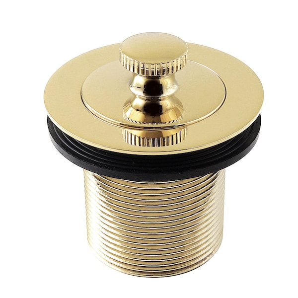 112 Lift and Turn Tub Drain with 134 Body Thread, Polished Brass
